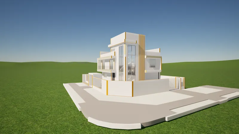 Casa Adri — Residência de três pavimentos — arquitetura e estrutura desenvolvidas no mesmo modelo.