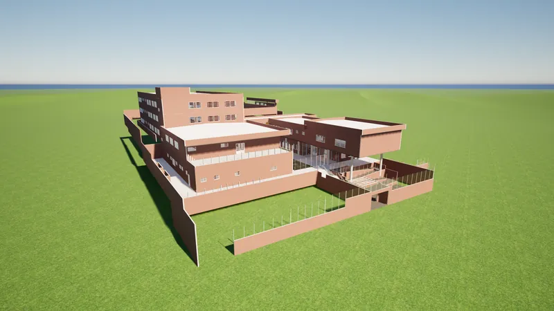 Colégio Pedro Cas — Conjunto escolar modelado em BIM — da arquitetura à estrutura e aos acabamentos internos.